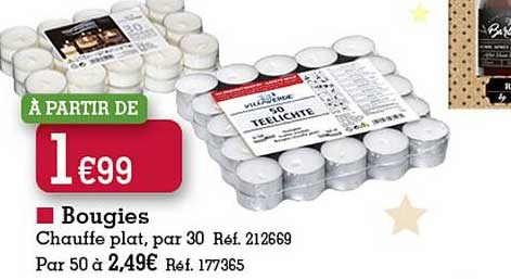 bougies chauffe plat