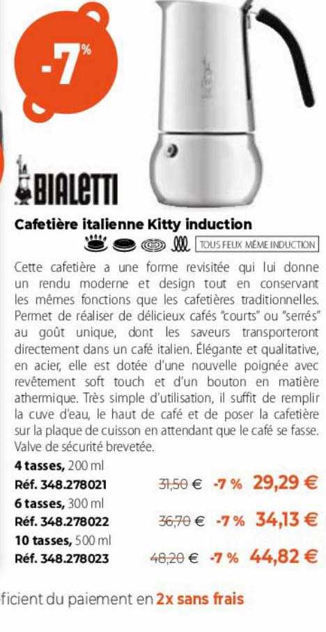 cafetière italienne kitty induction