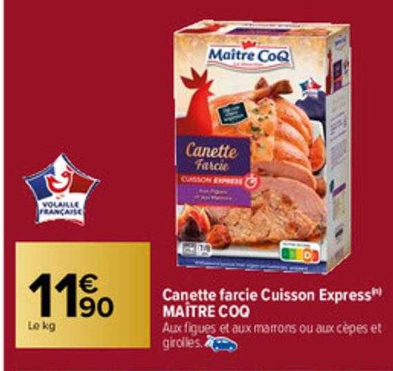 cannette farcie cuisson express maître coq