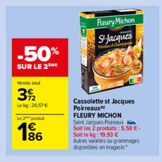 cassolette st jacques poireaux fleury michon