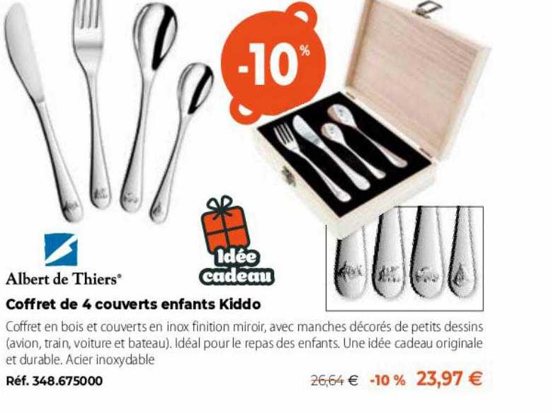 coffret de 4 couverts enfants kiddo albert de thiers