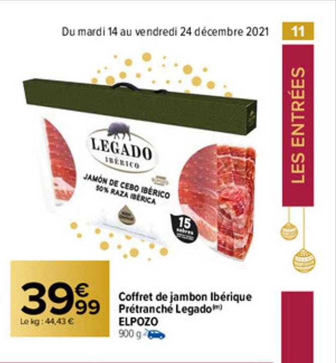 Coffret De Jambon Ibérique Prétranché Legado Elpozo