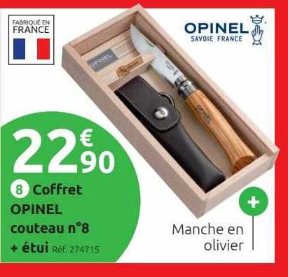 coffret opinel couteau n°8 + étui opinel