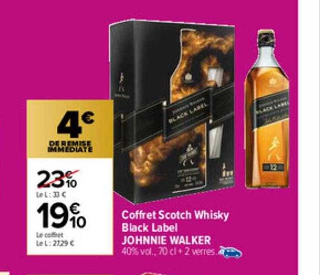 coffret scotch whisky black label johnnie walker