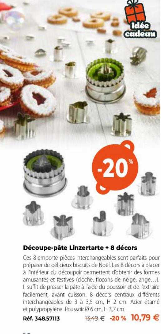 découpe-pâte linzertarte + 8 décors