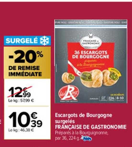 Escargots De Bourgogne Surgelés Française De Gastronomie