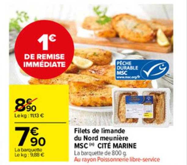 filets de limande du nord meunière msc cité marine
