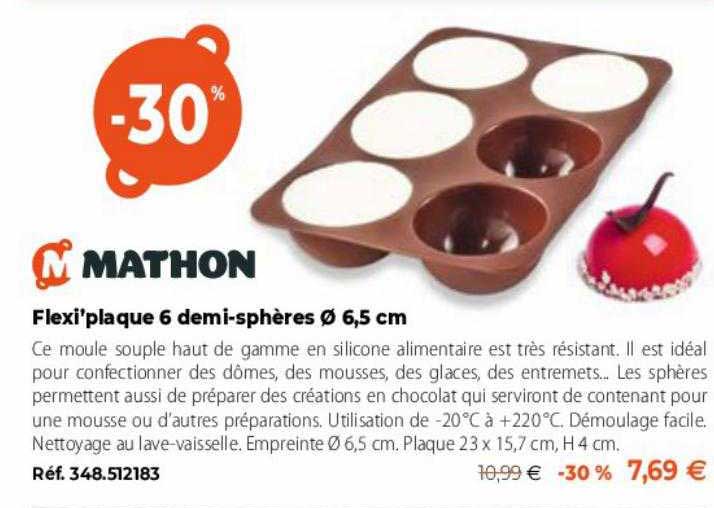 flexi'plaque 6 demi-sphères ø 6,5 cm