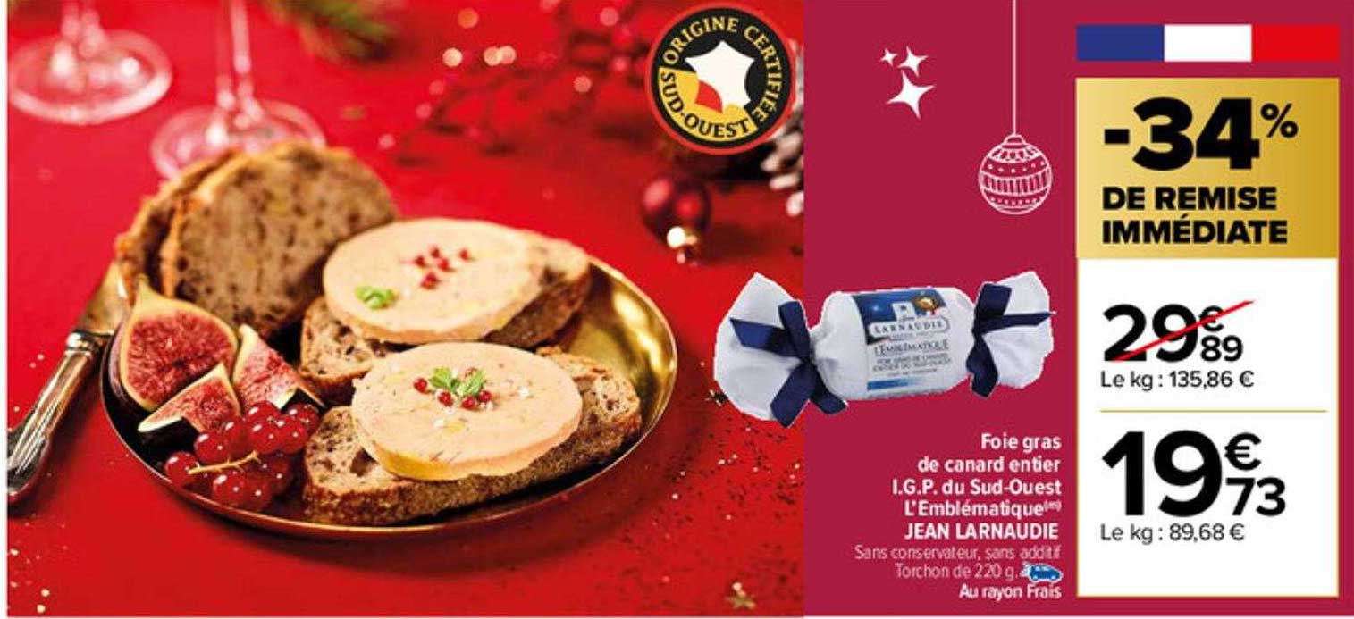 foie gras de canard entier i.g.p. du sud-ouest l'emblématique jean larnaudie