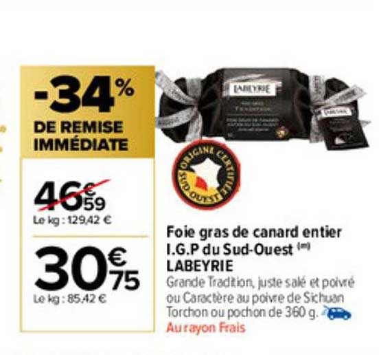 foie gras de canard entier i.g.p. du sud-ouest labeyrie