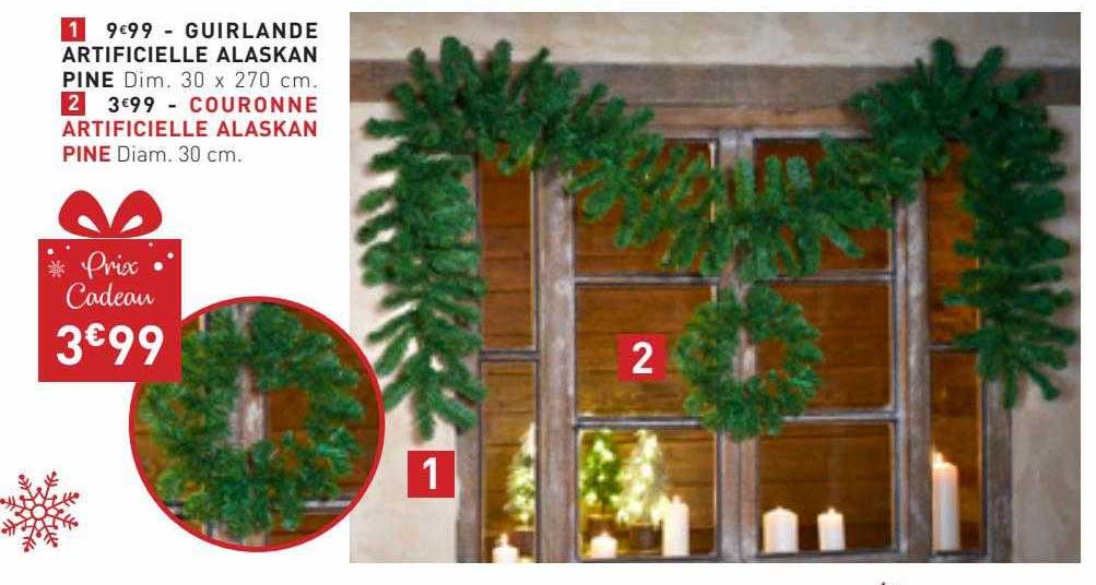 Guirlande Artificielle Alaskan Pine Couronne Artificielle Alaskan Pine