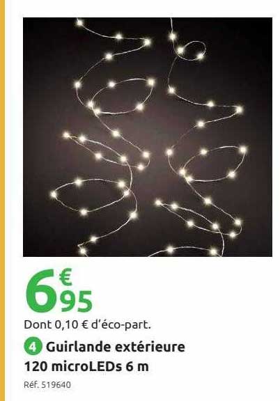 guirlande extérieure 120 microleds 6 m