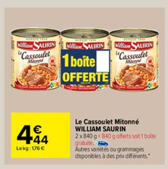 le cassoulet mitonné william saurin