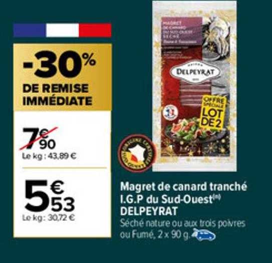 magret de canard tranché i.g.p. du sud-ouest delpeyrat