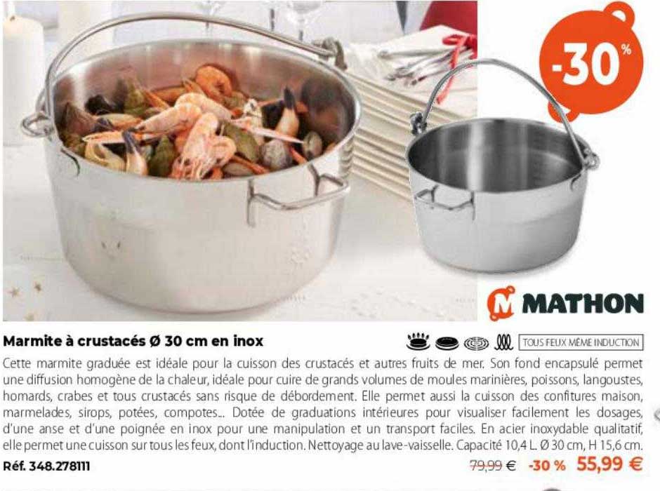 marmite à crustacés ø 30 cm en inox