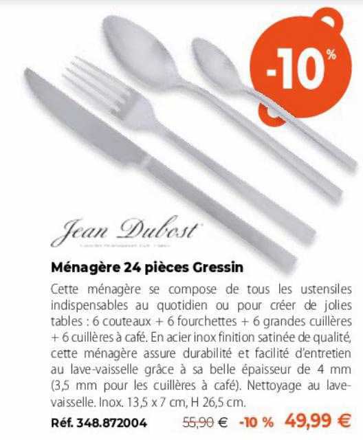 ménagère 24 pièces gressin jean dubost