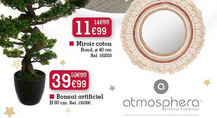Miroir Coton Bonsai Artificiel