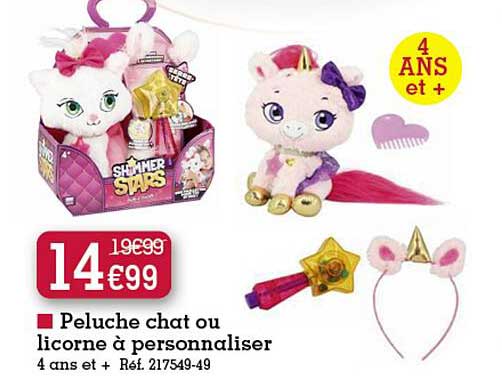 Peluche Chat Ou Licorne à Personnaliser