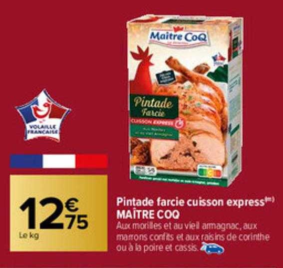 pintade farcie cuisson express maître coq