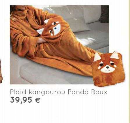 plaid kangourou panda roux