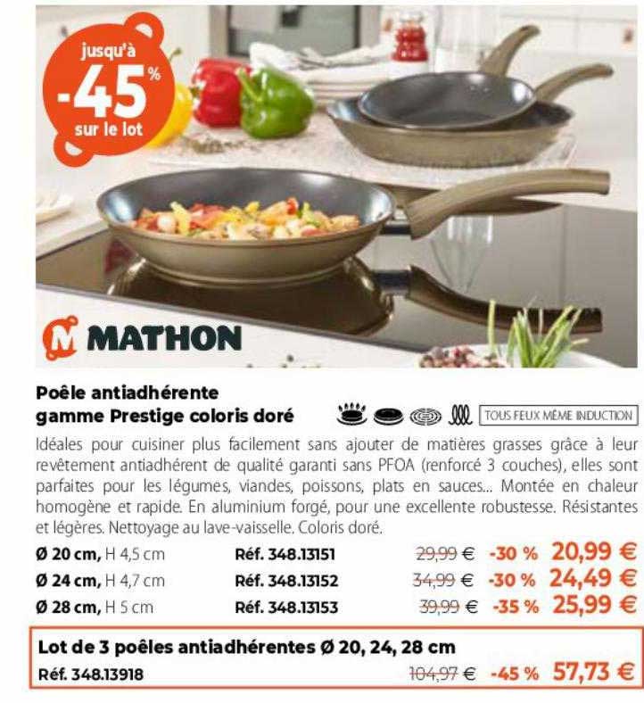 Poêle Antiadhérente Gamme Prestige Coloris Doré