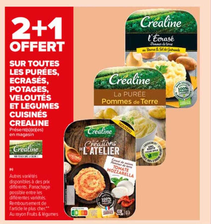 purées, écrasés, potages, veloutés et légumes cuisinés créaline