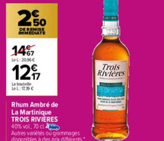 rhum ambré de la martinique trois rivières