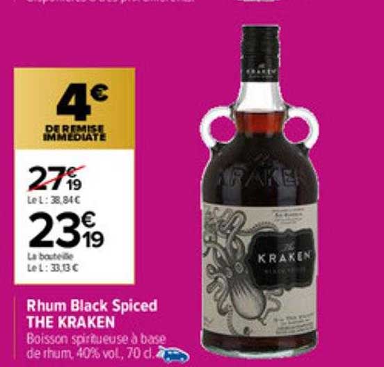 rhum black spiced the kraken