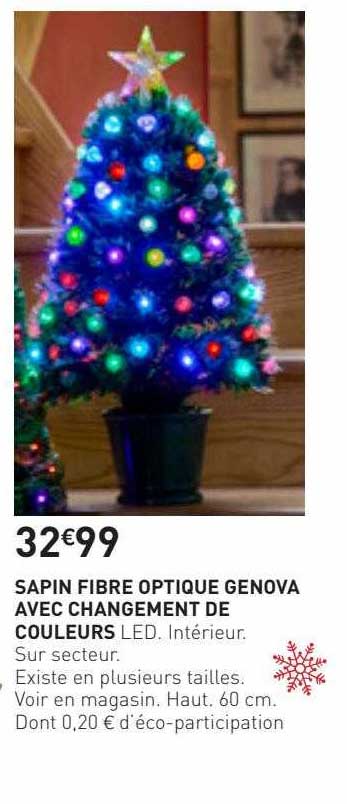 Sapin Fibre Optique Genova Avec Changement De Couleurs