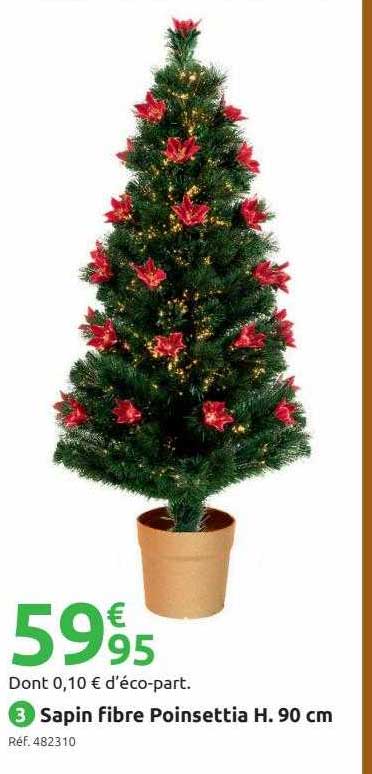 sapin fibre poinsettia h. 90 cm