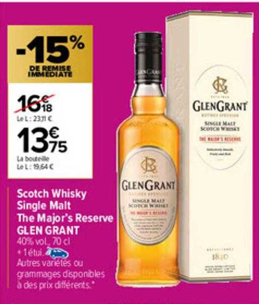 Scotch Whisky Single Malt The Major's Reserve Glen Grant