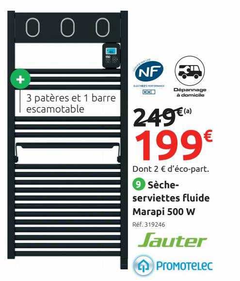 sèche-serviettes fluide marapi 500 w sauter