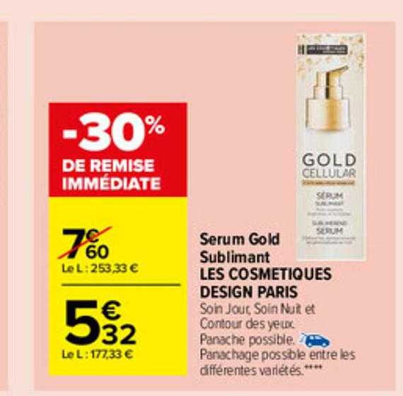 Sérum Gold Sublimant Les Cosmétiques Design Paris