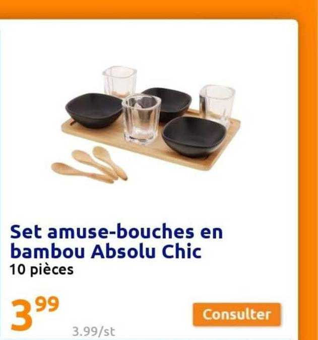 Set Amuse-bouches En Bambou Absolu Chic