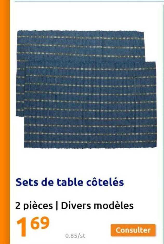 sets de table côtelés