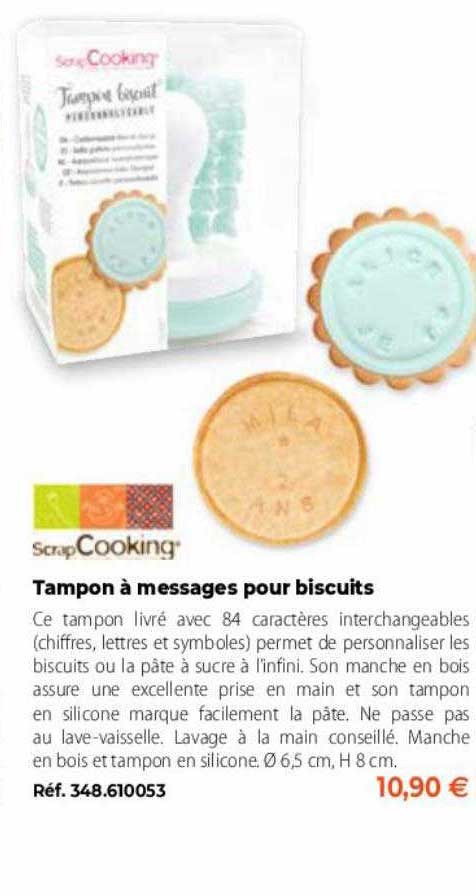 tampon à messages pour biscuits