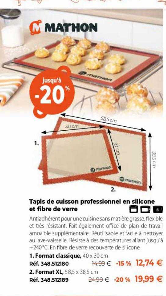 Tapis De Cuisson Professionnel En Silicone Et Fibre De Verre