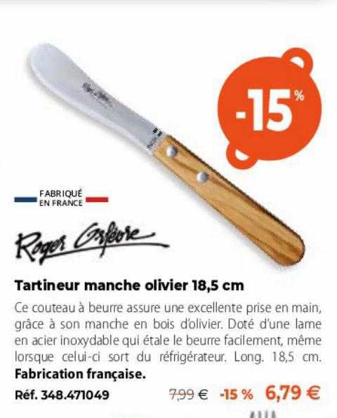Tartineur Manche Olivier 18,5 Cm