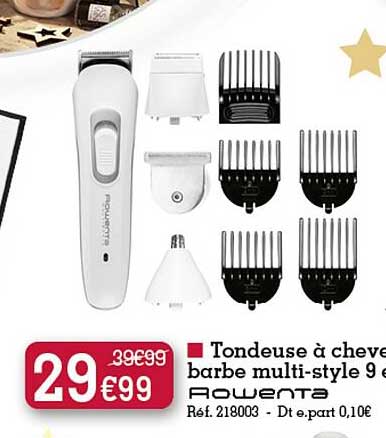 Tondeuse à Cheveux Barbe Multi-style 9 Rowenta