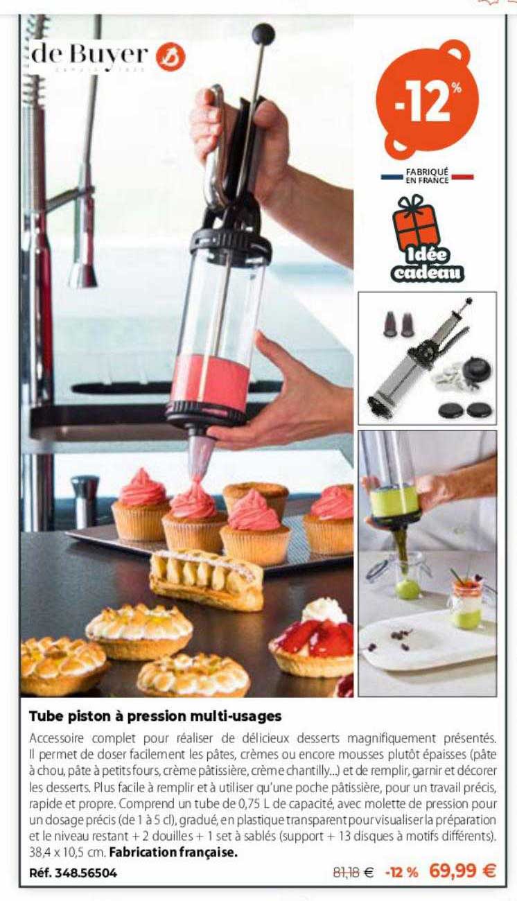 tube piston à pression multi-usages