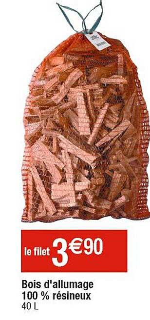 bois d'allumage 100% résineux