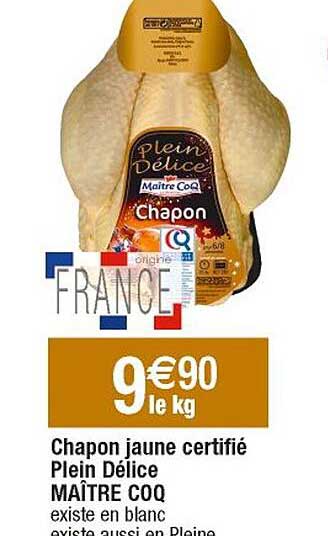 chapon jaune certifié plein délice maître coq