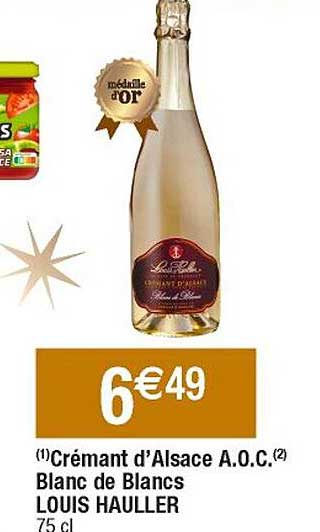 crémant d'alsace a.o.c. blanc de blancs louis hauller