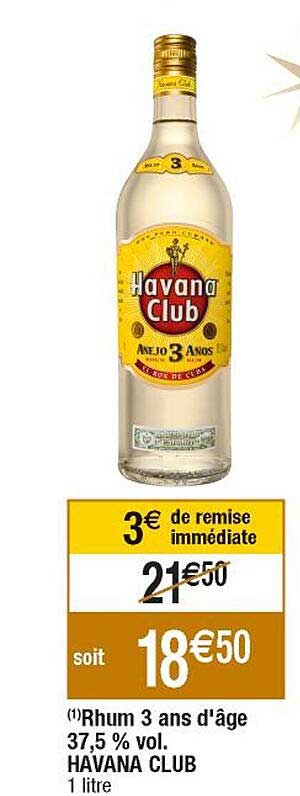 rhum 3 and d'âge 37,5% vol. havana club
