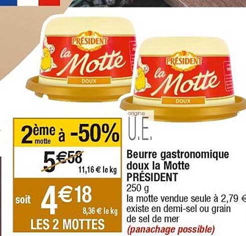 beurre gastronomique doux la motte président