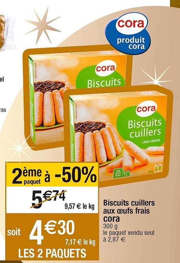 biscuits cuillers aux œufs frais cora