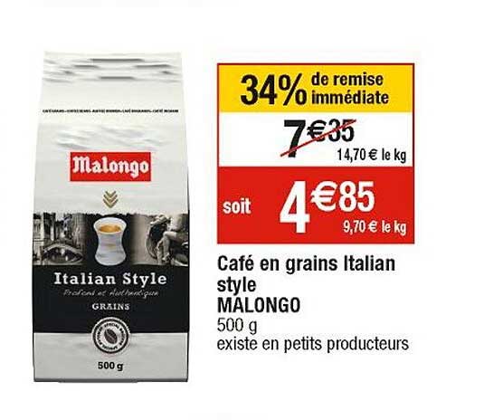 Café En Grains Italian Style Malongo
