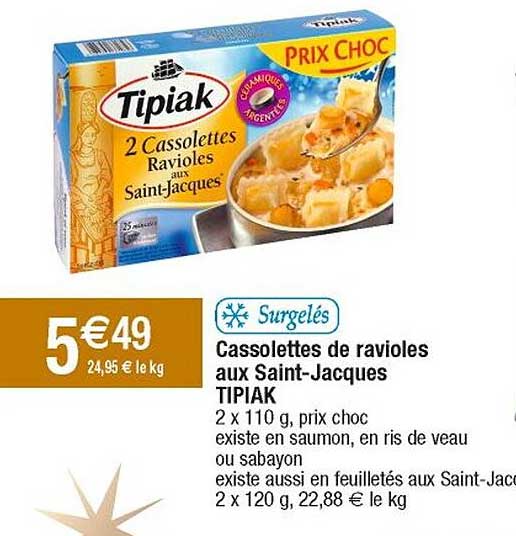 cassolettes de ravioles aux saint-jacques tipiak