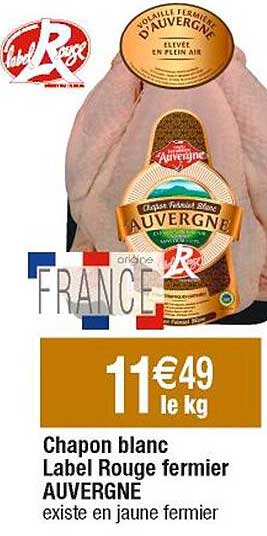 chapon blanc label rouge fermier auvergne