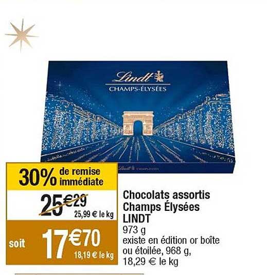 chocolats assortis champs élysées lindt